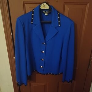 Ladies St. John Collection Marie Gray Blazer 12